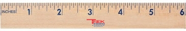 6" Natural Finish Flat Wood Ruler