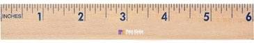 6" Natural Finish Flat Wood Ruler