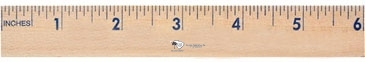 6" Natural Finish Flat Wood Ruler