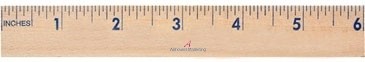 6" Natural Finish Flat Wood Ruler