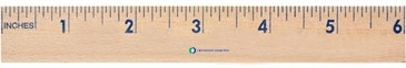 6" Natural Finish Flat Wood Ruler