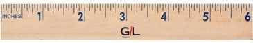 6" Natural Finish Flat Wood Ruler