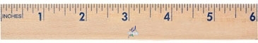 6" Natural Finish Flat Wood Ruler