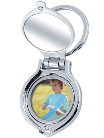 Round Photo Frame/Mirror Keychain