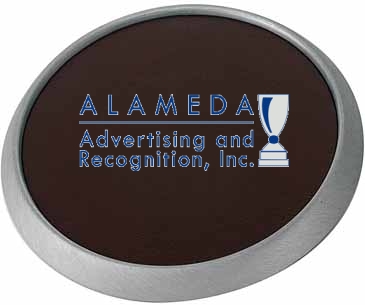 Round Brushed Zinc Coaster