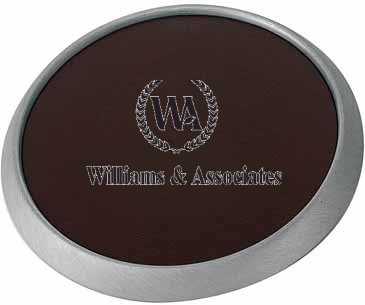 Round Brushed Zinc Coaster