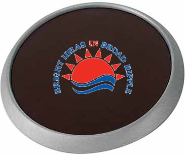 Round Brushed Zinc Coaster
