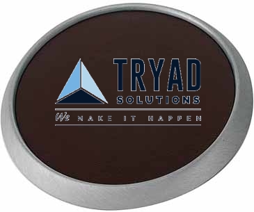Round Brushed Zinc Coaster