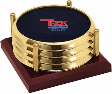 Four Coasters with Solid Cherry Tray