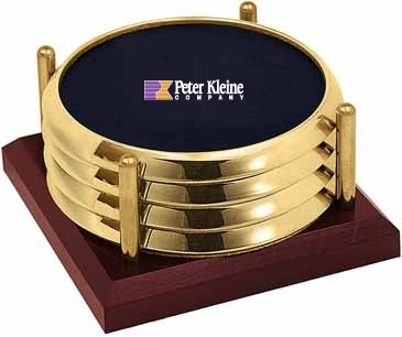 Four Coasters with Solid Cherry Tray