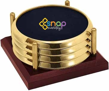 Four Coasters with Solid Cherry Tray