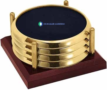 Four Coasters with Solid Cherry Tray