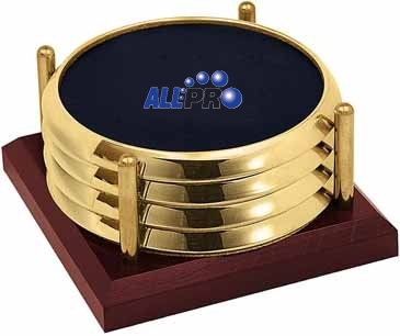 Four Coasters with Solid Cherry Tray