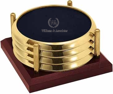 Four Coasters with Solid Cherry Tray