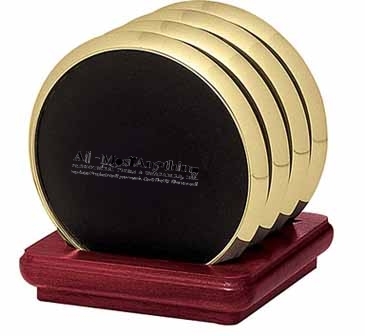 Four Coasters with Solid Cherry Stand