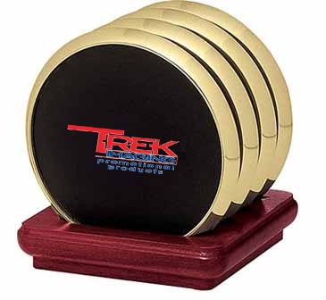 Four Coasters with Solid Cherry Stand