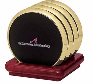Four Coasters with Solid Cherry Stand