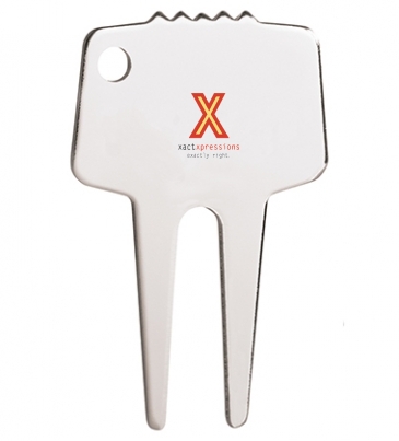 Silver-Tone Divot Repair Tool