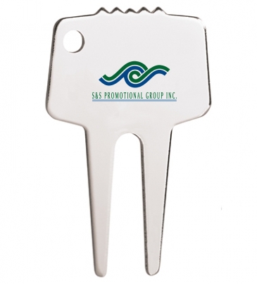 Silver-Tone Divot Repair Tool