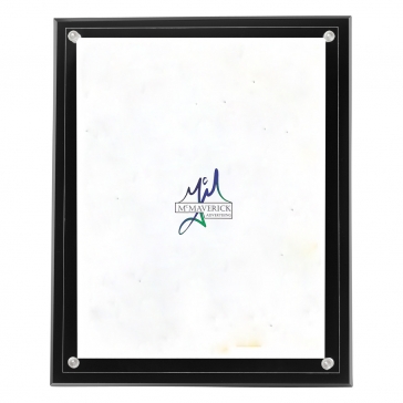 Certificate Holder Clear on Black - 8 1/2" x 11" Insert