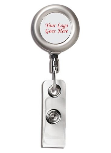 24” Cord Round Matte Solid Metal Retractable Badge