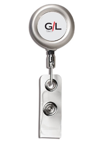 24” Cord Round Matte Solid Metal Retractable Badge