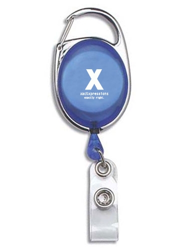 "OBERLIN" 30" Cord Retractable Carabiner Style Badge Reel and Bad