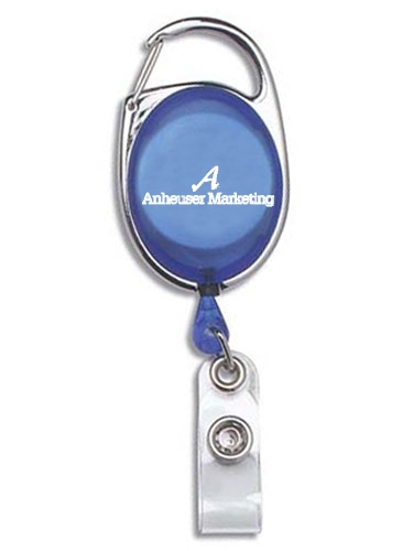 "OBERLIN" 30" Cord Retractable Carabiner Style Badge Reel and Bad