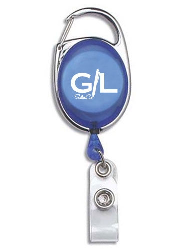 "OBERLIN" 30" Cord Retractable Carabiner Style Badge Reel and Bad