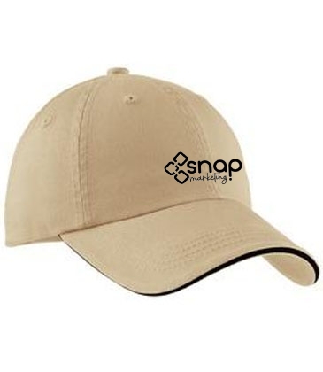 Port Authority® Sandwich Bill Cap with Striped Closure