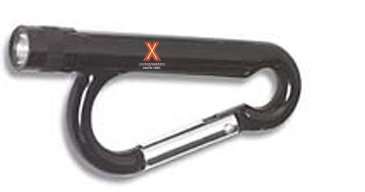 Metal Carabiner Flashlight with Split Ring Attachment