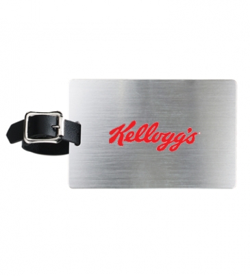 Brushed Aluminum Kwik Seal® Backing Luggage Bag Tag