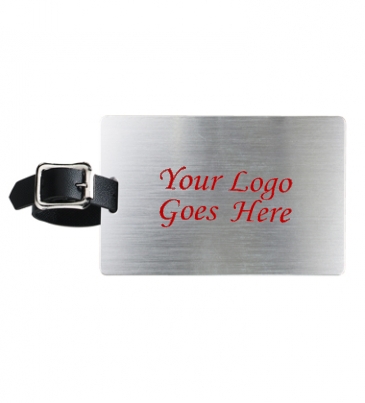 Brushed Aluminum Kwik Seal® Backing Luggage Bag Tag