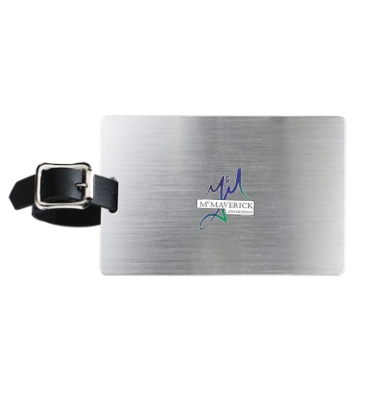 Brushed Aluminum Kwik Seal® Backing Luggage Bag Tag