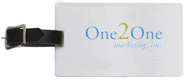 Brushed Aluminum Slip-In Pocket Luggage Bag Tag