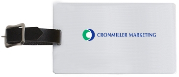 Brushed Aluminum Slip-In Pocket Luggage Bag Tag