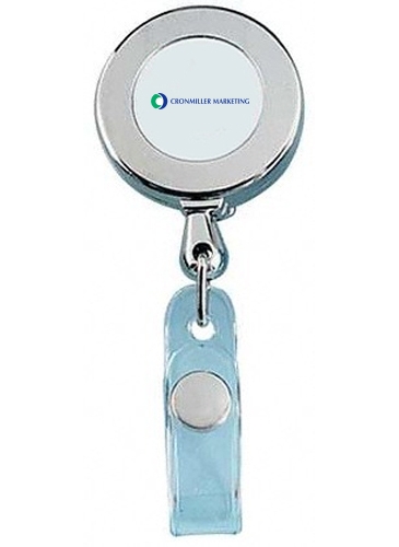 Circle Chrome Retractable Badge Holder