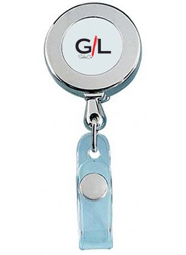 Circle Chrome Retractable Badge Holder
