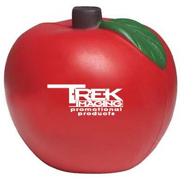 Red Apple Stress Shape With Green Leaves