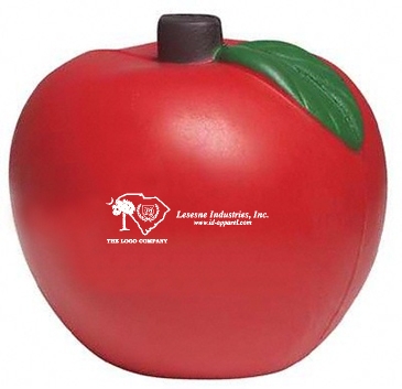 Red Apple Stress Shape With Green Leaves