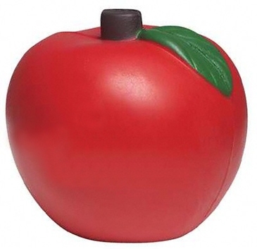 Red Apple Stress Shape With Green Leaves
