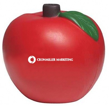 Red Apple Stress Shape With Green Leaves