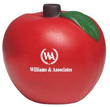 Red Apple Stress Shape With Green Leaves