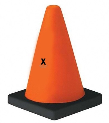 Orange and Black Cone Stress Shape