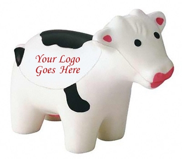 White Cow With Black Spots Stress Shape