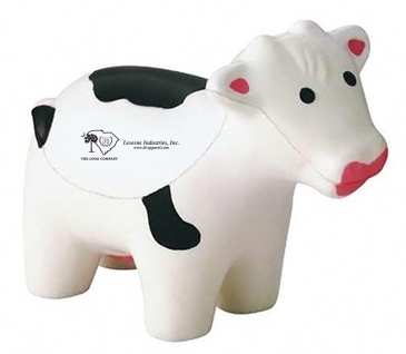 White Cow With Black Spots Stress Shape