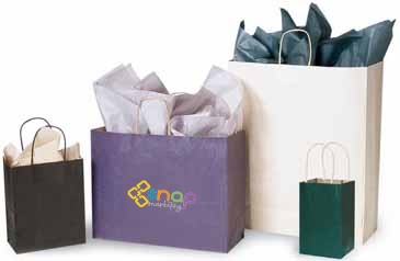 Recycled Tinted Kraft Shopping Bag-Colors 5X3X8