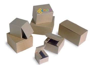 Natural Kraft Groove Folding Gift Box 3x3x2