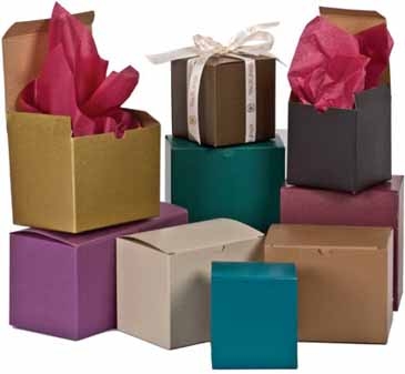 Tinted Kraft Folding Gift Box 6x4.5x4.5