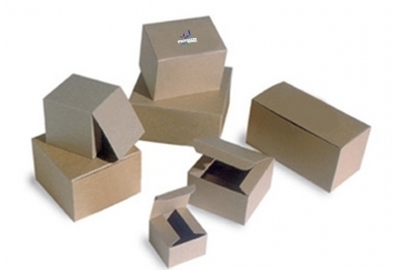 Natural Kraft Groove Folding Gift Box 4 X 4 X 4